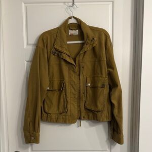 Anthropologie Pilot Utility Jacket in Mustard Brown